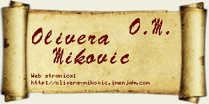 Olivera Miković vizit kartica
